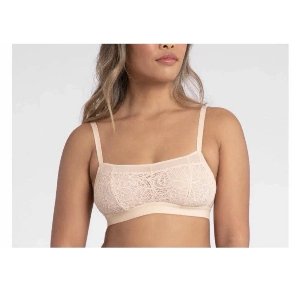 Lively Straight Up Lace‎ Bralette, Nude Women's Size Large